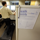 Treadmill desks can keep you up and moving.